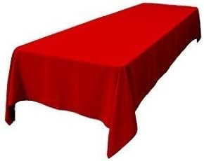 LA Linen Polyester Poplin Washable Rectangular Tablecloth, Stain and Wrinkle Resistant Table Cover 60x120, Fabric Table Cloth for Dinning, Kitchen, Party, Holiday 60 by 120-Inch, Red