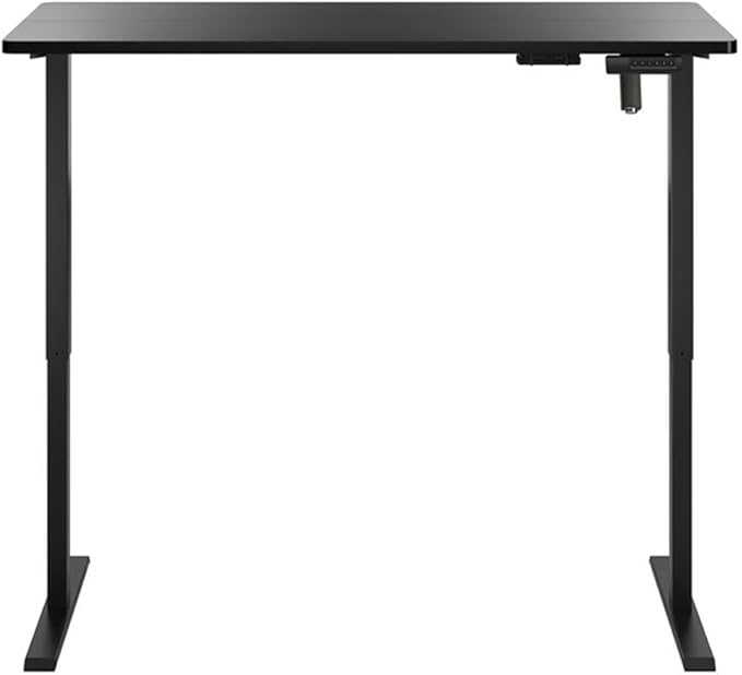 Bush Furniture Energize 55W x 24D Electric Height Adjustable Standing Desk in Basic Black, Ergonomic Sit-Stand Computer Table for Home Office