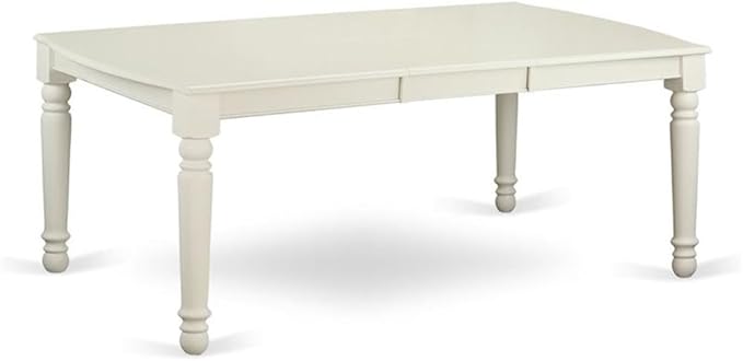East West Furniture DODA7-LWH-W 7 Piece Modern Dining Table Set Consist of a Rectangle Wooden Table with Butterfly Leaf and 6 Kitchen Dining Chairs, 42x78 Inch, Linen White