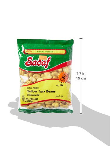 Sadaf Yellow Fava Beans - Baghala - Fava Beans For Cooking And Food Enhancing - Mediterranean Cuisine - Kosher - 12 Oz Resealable Bag