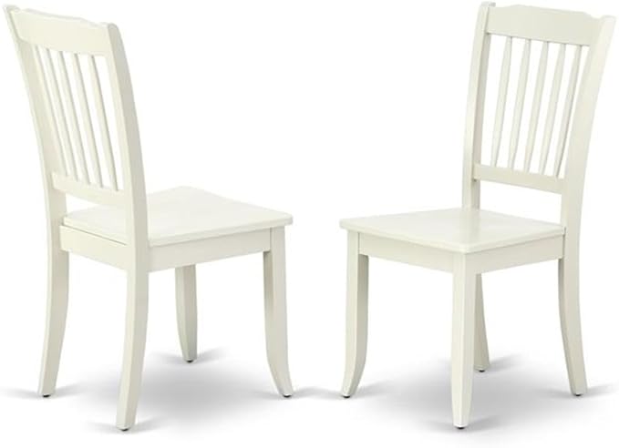 East West Furniture DODA9-LWH-W 9 Piece Dining Room Table Set Includes a Rectangle Kitchen Table with Butterfly Leaf and 8 Dining Chairs, 42x78 Inch, Linen White