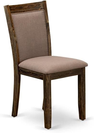East West Furniture X797MZ748-7 7 Piece Dining Room Furniture Set Consist of a Rectangle Dining Table with X-Legs and 6 Coffee Linen Fabric Upholstered Chairs, 40x72 Inch, Multi-Color