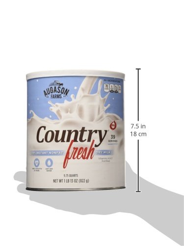Augason Farms Country Fresh Instant Nonfat Dry Milk Can, Emergency Food Supply, Everyday Meals, 39 Servings