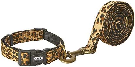Fancy Leopard Dog Collar Flocking Fabric Cheetah Scent Premium Soft and for Puppy,Middle and Big Dogs(Neck:10-15")