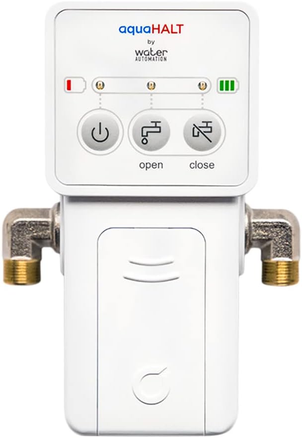 Smart Home Water Toilet Leak Detector Alarm and Automatic Shut Off Valve - Water Sensor Alarm Shut Off Tool - Easy Installation - Battery Operated - Protect Your Home from Water Damage