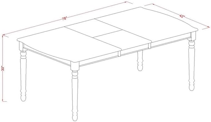 East West Furniture DODA9-LWH-W 9 Piece Dining Room Table Set Includes a Rectangle Kitchen Table with Butterfly Leaf and 8 Dining Chairs, 42x78 Inch, Linen White