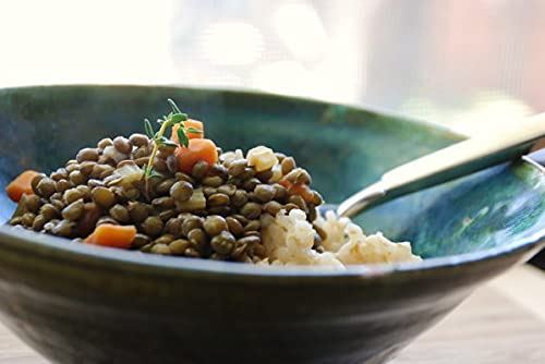 Organic French Green Lentils Whole Raw, High Fiber Non-GMO-Bulk (7LB)