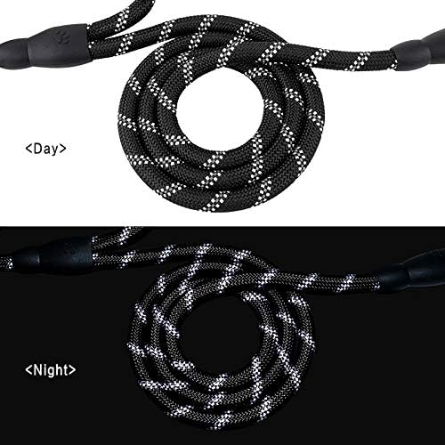 Plutus Pet Rope Dog Leash 6ft Long,Traffic Padded Two Handle,Heavy Duty,Reflective Double Handles Lead for Control Safety Training,Leashes for Large Dogs or Medium Dogs,Dual Handles Leads(Black)
