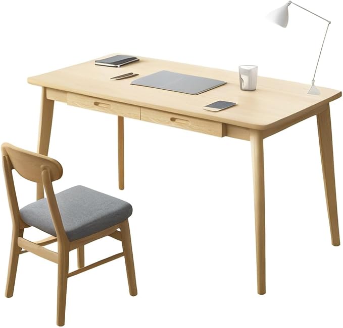 Writing Computer Desk Office Desk Computer Table Study Writing Desk with 2 Drawers for Home Office Modern Furniture