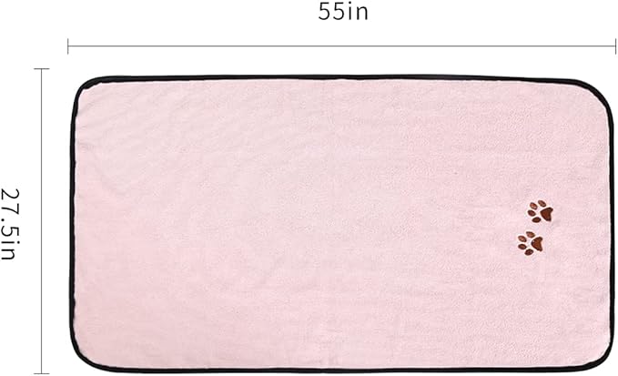Pet Dog Cat Microfiber Drying Towel Ultra Absorbent Great for Bathing and Grooming (1-Pack)