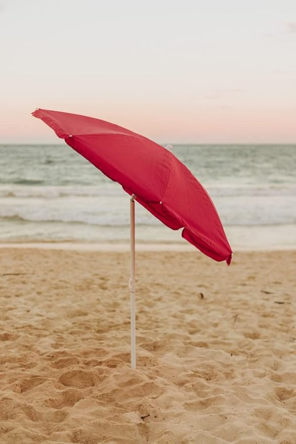 PICNIC TIME NCAA Georgia Bulldogs Outdoor Canopy Sunshade Beach Umbrella 5.5' - Small Patio Umbrella - Beach Chair Umbrella