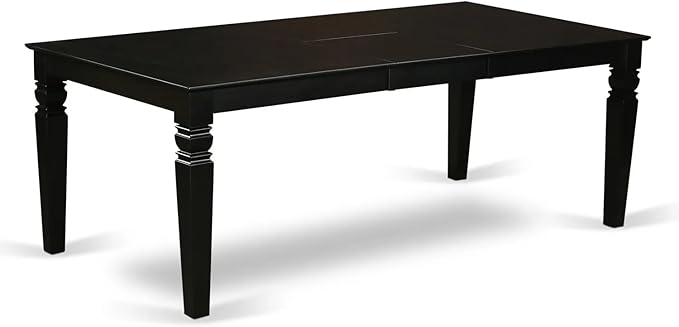East West Furniture LGX19-BLK-24 -9 Piece Dining Set Includes a Rectangular Kitchen Table with Black Tabletop and 8 Stackable Polyester Fabric Chairs, Black