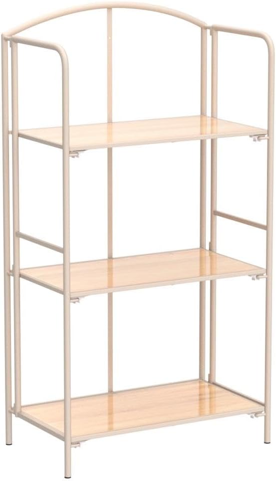 Crofy No Assembly Folding Bookshelf for Living Room, 3 Tier White Collapsible Book Shelf for Home Office, Portable Bookcase Storage Organizer