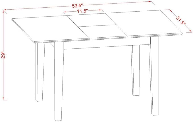 East West Furniture NOML7-MAH-W 7 Piece Kitchen Table Set Consist of a Rectangle Dining Table with Butterfly Leaf and 6 Dining Room Chairs, 32x54 Inch, Mahogany
