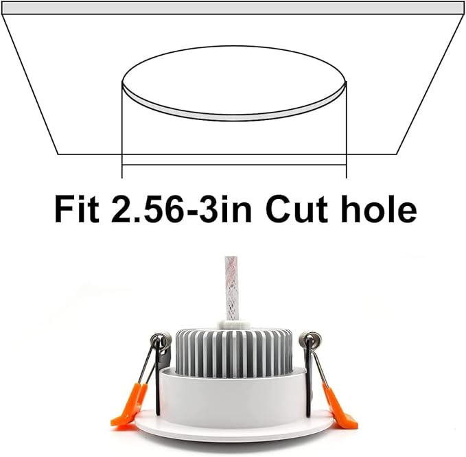 YGS-Tech 3 Inch LED Recessed Lighting, Dimmable Downlight 5W(40W Halogen Equivalent), CRI80, 2700K Ultra Warm White, Ceiling Light with LED Driver(1 Pack)