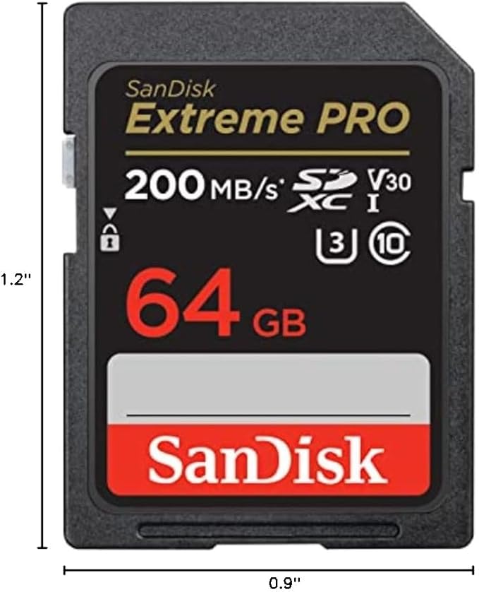 SanDisk 64GB Extreme PRO SDXC UHS-I Memory Card - C10, U3, V30, 4K UHD, SD Card - SDSDXXU-064G-GN4IN