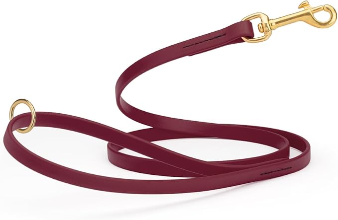 Viper Biothane K9 Working Dog Leash Waterproof Lead for Tracking Training Schutzhund Odor-Proof Long Line with Solid Brass Snap for Puppy Medium and Large Dogs 6ft, Merlot Burgundy