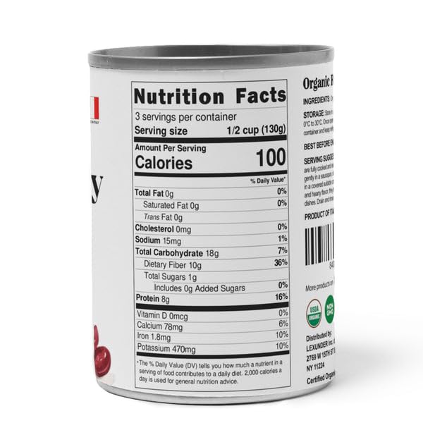 Food to Live Organic Italian Red Kidney Beans, 14 oz (Pack of 2) ??Unsalted, Non-GMO, Vegan. Ready to Eat. Perfect for Salads, Soups, Pasta e Fagioli. Wholesale