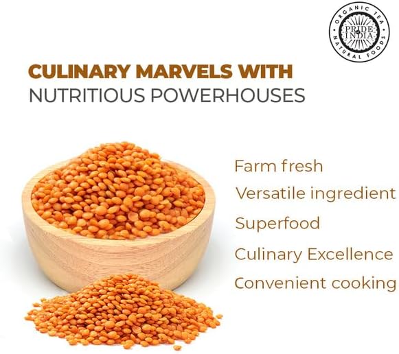 Pride Of India - PACK of 6 - Indian Split Masur Red Lentils - Protein & Fiber Rich Masoor Dal, 3 Pound Jar