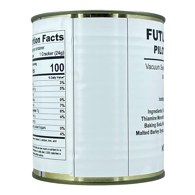 Future Essentials Sailor Pilot Bread Crackers 9.9 Oz per Can Ship’s Biscuit Ready to Eat Survival Food #2.5 Can (12 Servings Each) Pack of 6 Long-Term Emergency Storage Food 30-Year Shelf Life
