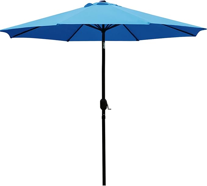 Sunnyglade 9' Patio Umbrella Outdoor Table Umbrella with 8 Sturdy Ribs (Blue)