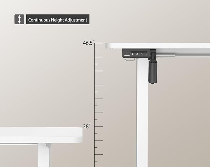 Electric Standing Desk Adjustable Height, 40x24 Inches Sit Stand up Desktop for Home Office, Ergonomic Rising Computer Table with Memory Preset, White