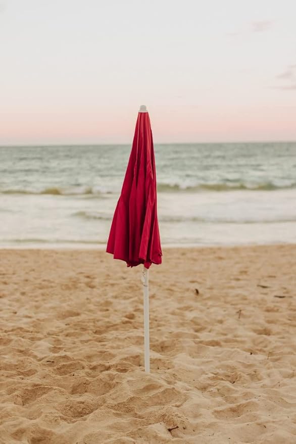PICNIC TIME NCAA Georgia Bulldogs Outdoor Canopy Sunshade Beach Umbrella 5.5' - Small Patio Umbrella - Beach Chair Umbrella