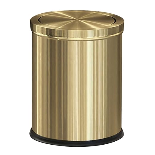 15L/4GAL Gold Bathroom Trash Can, Small Waste Basket with Flipping Lid,Modern Trash can, Golden Trash Can for Bathroom,Kitchen，Living Room,Hotel,Office(Singer Gold)
