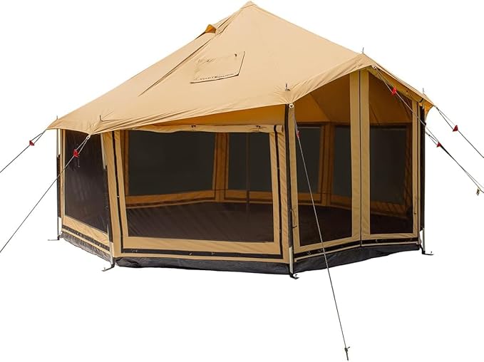 WHITEDUCK Altimus Canvas Tent with Stove Jack, Waterproof, 4 Season Luxury Camping and Glamping Tent Outdoor