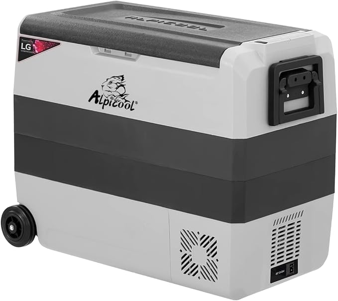 Alpicool LGT60 Dual Temperature Control 12 Volt Refrigerator 63 Quart Portable Car Fridge Freezer (-4°F~68°F) for Truck, RV, Boat, Camping and Travel
