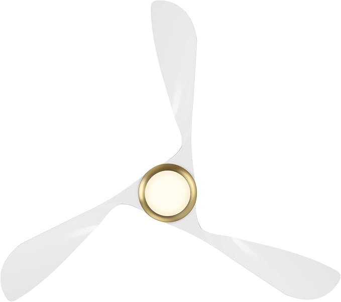 WAC Lighting F-074L-SB/MW Swirl Indoor Ceiling Fan Soft Brass Matte White
