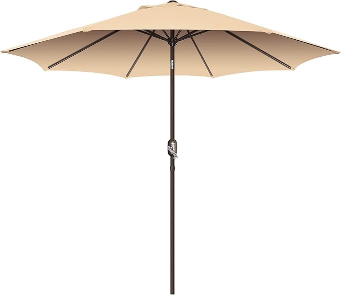 7.5Ft/9Ft Patio Umbrella, UV Protect Pool Umbrella with Heavy Duty Pole,Outdoor Umbrella with Push Botton Tilt & Crank
