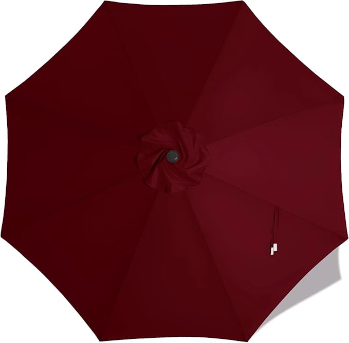MASTERCANOPY Patio Umbrella 10 ft Replacement Canopy for 8 Ribs-Burgundy Canopy Only