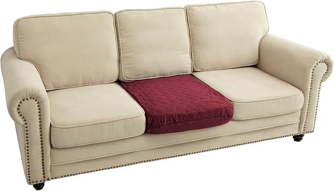 Nanbowang Waterproof Dog Bed Replacement - Washable Pet Bed Cover, Quilted, Lovely Puppy Bed for Dog/Cat (32x44x6, Burgundy)