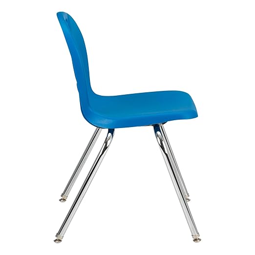 Learniture Structure Series Stacking School Chairs with Contoured Seats, Heavy-Duty Plastic Stacking Classroom Chairs, 18"H, Set of 4