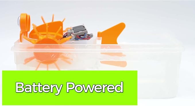 4M: Green Science: Aqua Robot - DIY Water Swimming Fish Toy Robot, Solar & Battery Hybrid Power, STEM Building Craft & Activity Set, Kids Ages 5+