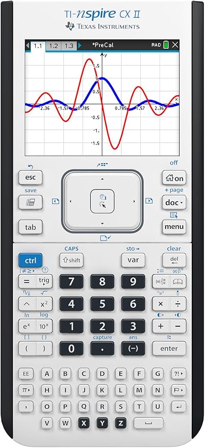 Texas Instruments TI-Nspire CX II Color Graphing Calculator with Student Software (PC/Mac) White 3.54 x 7.48