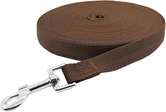 Nylon Training Dog Leash for Small Medium Large Dogs, 15ft 20ft 30ft 50ft 100ft Long Leash Dog/Puppy Lead for Obedience Recall Training, Camping