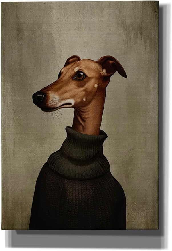 Epic Graffiti 'Green Sweater Dog' by Svetlana Aleynikova Canvas Wall Art, 18" x 26"