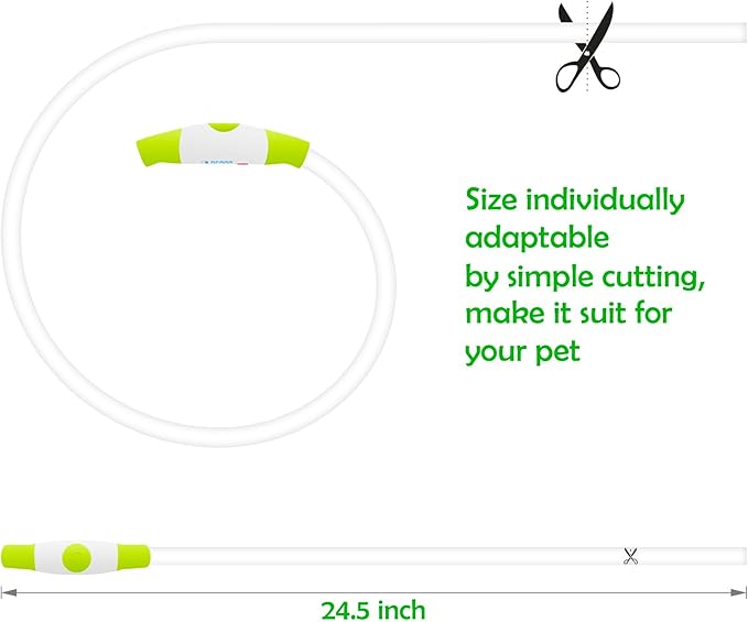 Led Dog Collar, BSEEN USB Rechargeable Flash Dog Necklace Light, Pet Safety Collar Makes Your Beloved Dogs Be Seen at Night for Small Medium Large Dogs(Green)