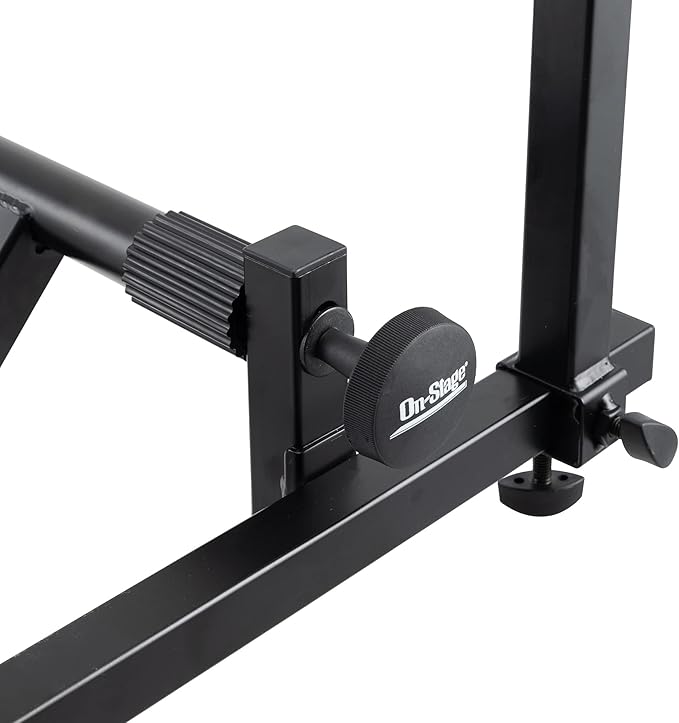 On-Stage KSA8500 Deluxe Keyboard Tier (Multi-Level Keyboard Support for Stacking Digital Pianos, MIDI Controllers, Synthesizers&Organs, Up to 66LBs, Adjustable Arm, Fits X-Style Stands, Black)