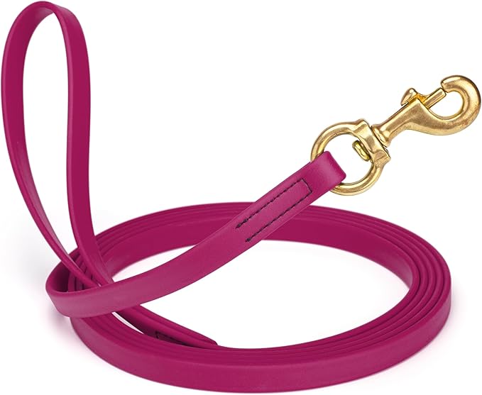 Viper Biothane K9 Working Dog Leash Waterproof Lead for Tracking Training Schutzhund Odor-Proof Long Line with Solid Brass Snap for Puppy Medium and Large Dogs, 15ft Magenta Pink