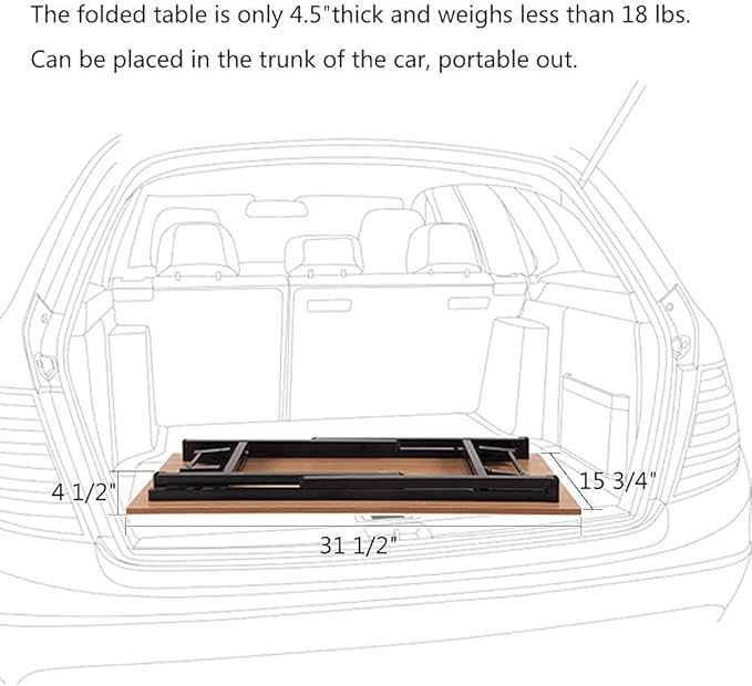 DlandHome Folding Desk - 31.5 Inch Small Computer Desk for Home Office - Folding Table Writing Table for Small Spaces - No Assembly Required - Retro