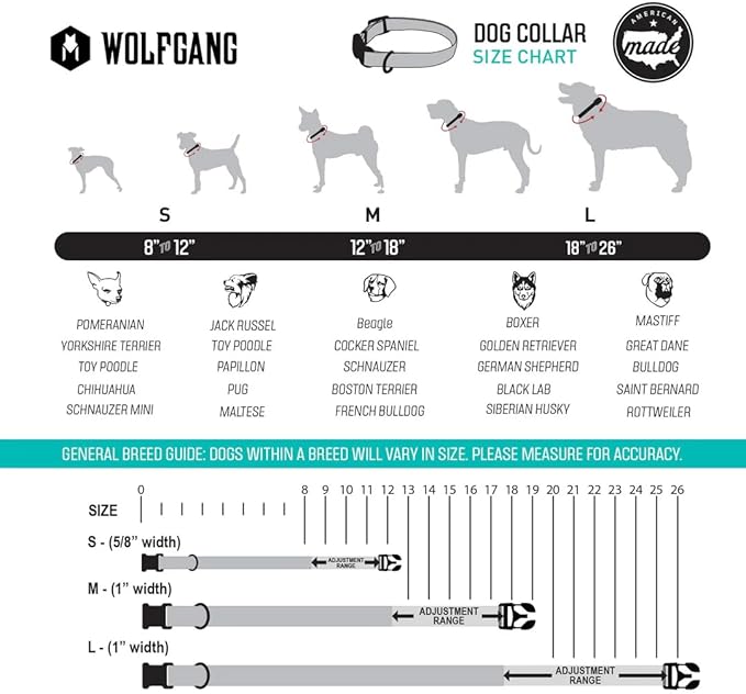 Wolfgang Heavy Duty, Adjustable Dog Collar with Quick Release Nylon Buckle for Walking & Training, WolfMountain Print, Small