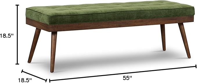 POLY & BARK Luca Bench in Distressed Green Velvet