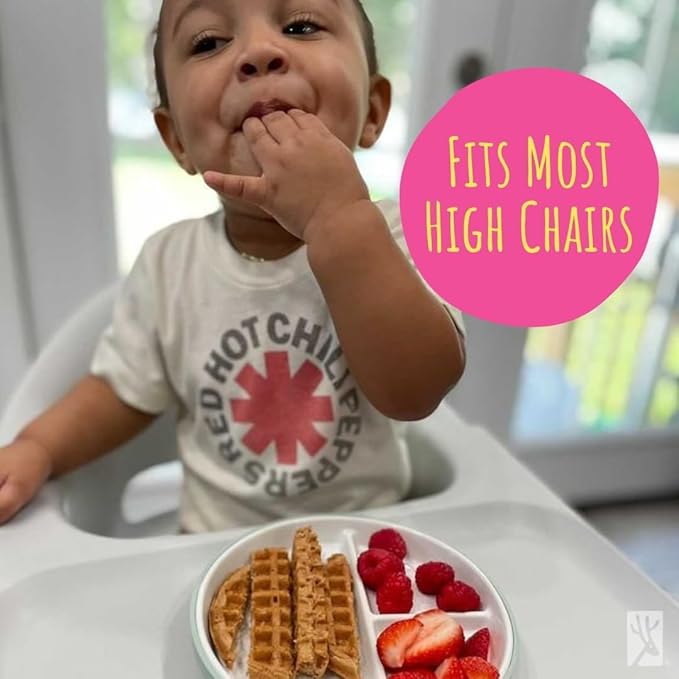 Elk and Friends Kids 6.7” Porcelain Divided Plates with Silicone Sleeves | Suitable for Babies/Kids/Toddlers | Microwave & Dishwasher Safe | Non Slip | Snack Dishes