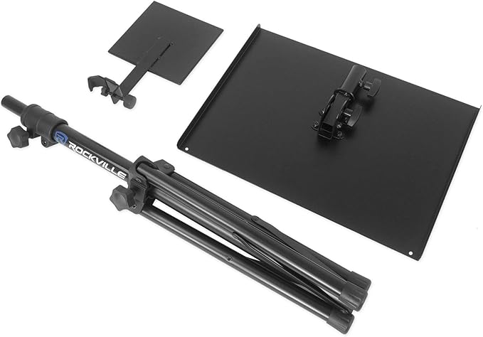 Rockville + DJ Tripod Laptop/Tablet/Ipad Stand with Dual Trays + RLS67 Professional
