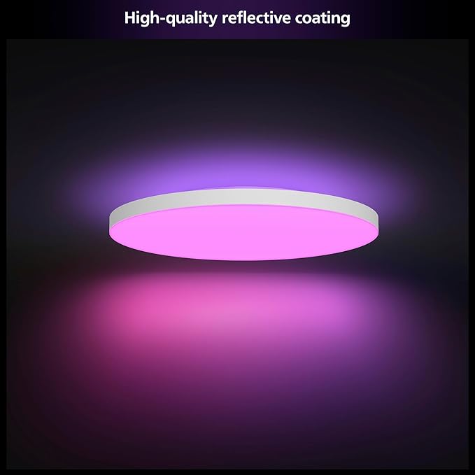Philips Hue Datura Smart Ceiling Panel (Large Round 2.49 in x 22.60 in) White & Color Light, Bluetooth Compatible, Voice Control with Alexa, Apple Home & Google Assistant†?