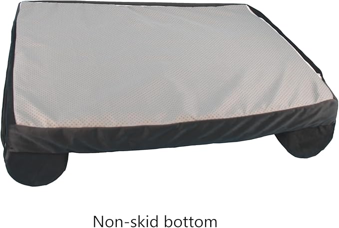 Dog Bed Cover with Bolster Grey Velvet for DIY 30 x 20 Inch Dog Beds