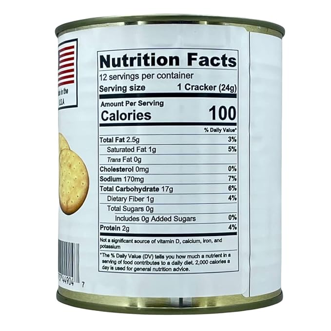 Future Essential Sailor Pilot Bread Crackers | Ship's Biscuit | Emergency Survival Food | Long Term Food Storage (30 years shelf life) Ready to Eat #2.5 (12 Cans) 12 Serving per Can